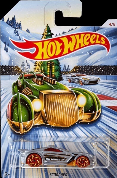 2019 Hot Wheels Holiday Hot Rods Christmas #4 Scorcher 