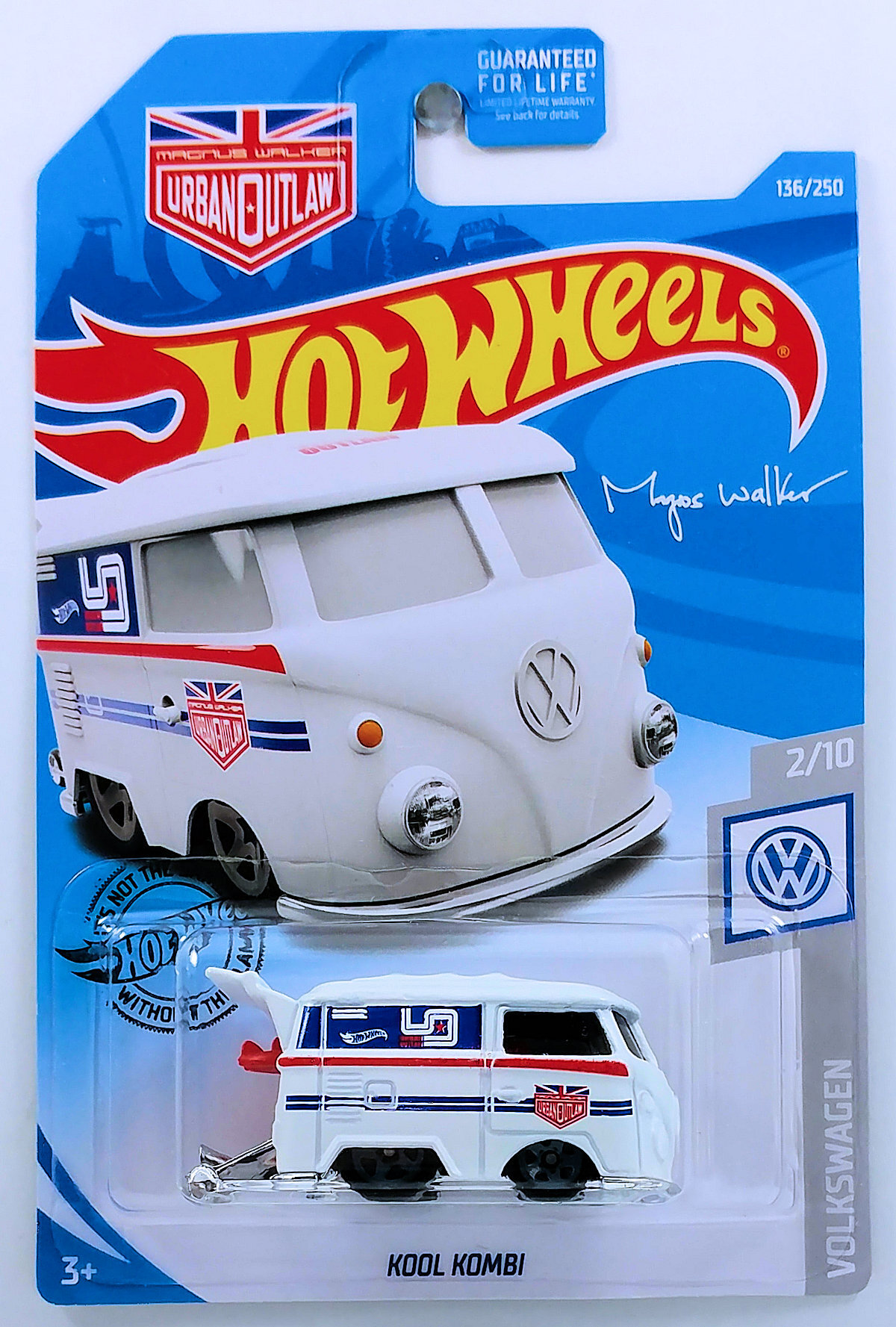 2019 Hot Wheels Volkswagen 2/10 Kool Kombi 136/250 White Urban-Outlaw 