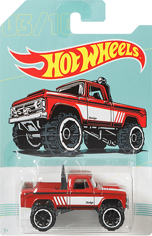 2019 Hot Wheels 10 Car Pickup Series Red 1970 Dodge Power Wagon Pickup Truck 
