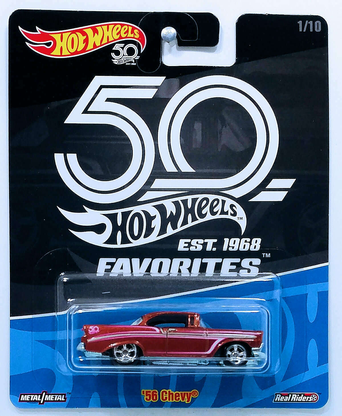 '56 CHEVY 50th Anniversary Favorites 1/10 ** RealRiders ** 2018 Hot Wheels 