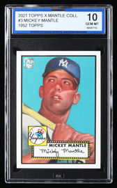 1952 Topps Mickey Mantle rookie card Metal Print